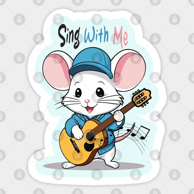 singing mouse, sing with me Sticker by antcpjr682-mariartsdesigns